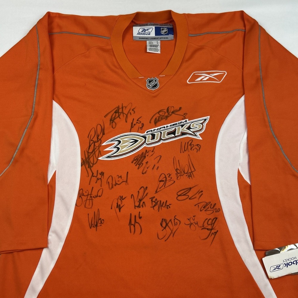 NWT 2008 Anaheim Ducks Signed Autographed Jersey Reebok XL Ryan Getzlaf Selanne